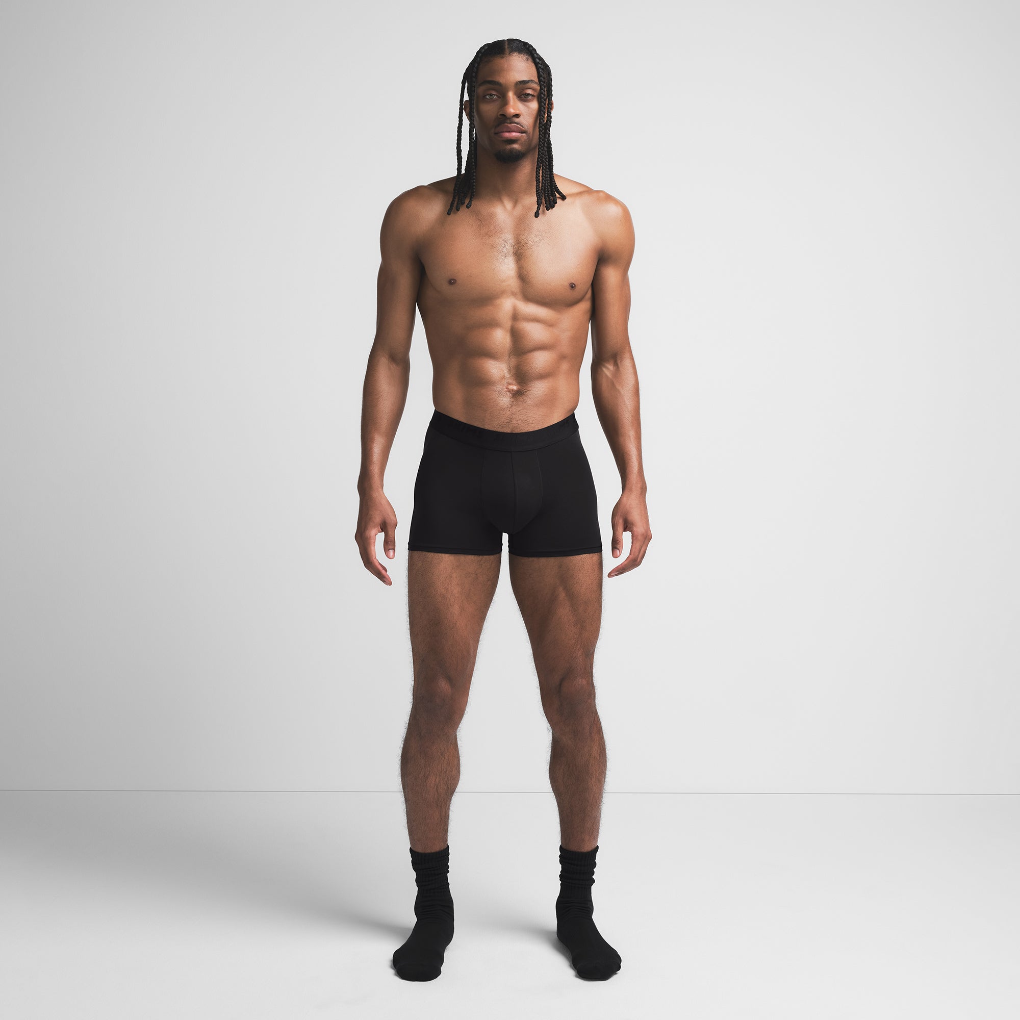 SKIMS STRETCH MENS 3" BOXER BRIEF | OBSIDIAN