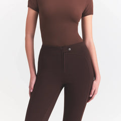 THE ESSENTIAL COLLECTION ZIP FRONT LEGGING | ESPRESSO