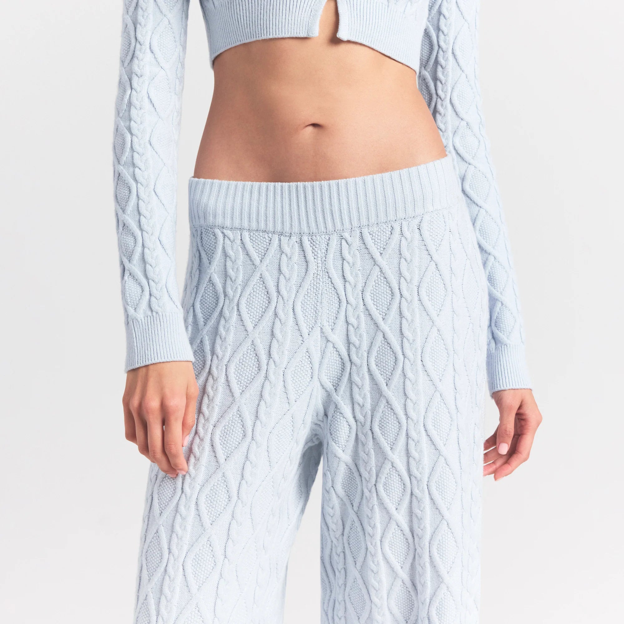 SWEATER KNITS CABLE KNIT STRAIGHT LEG PANT | ZEN BLUE