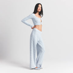 SWEATER KNITS CABLE KNIT STRAIGHT LEG PANT | ZEN BLUE