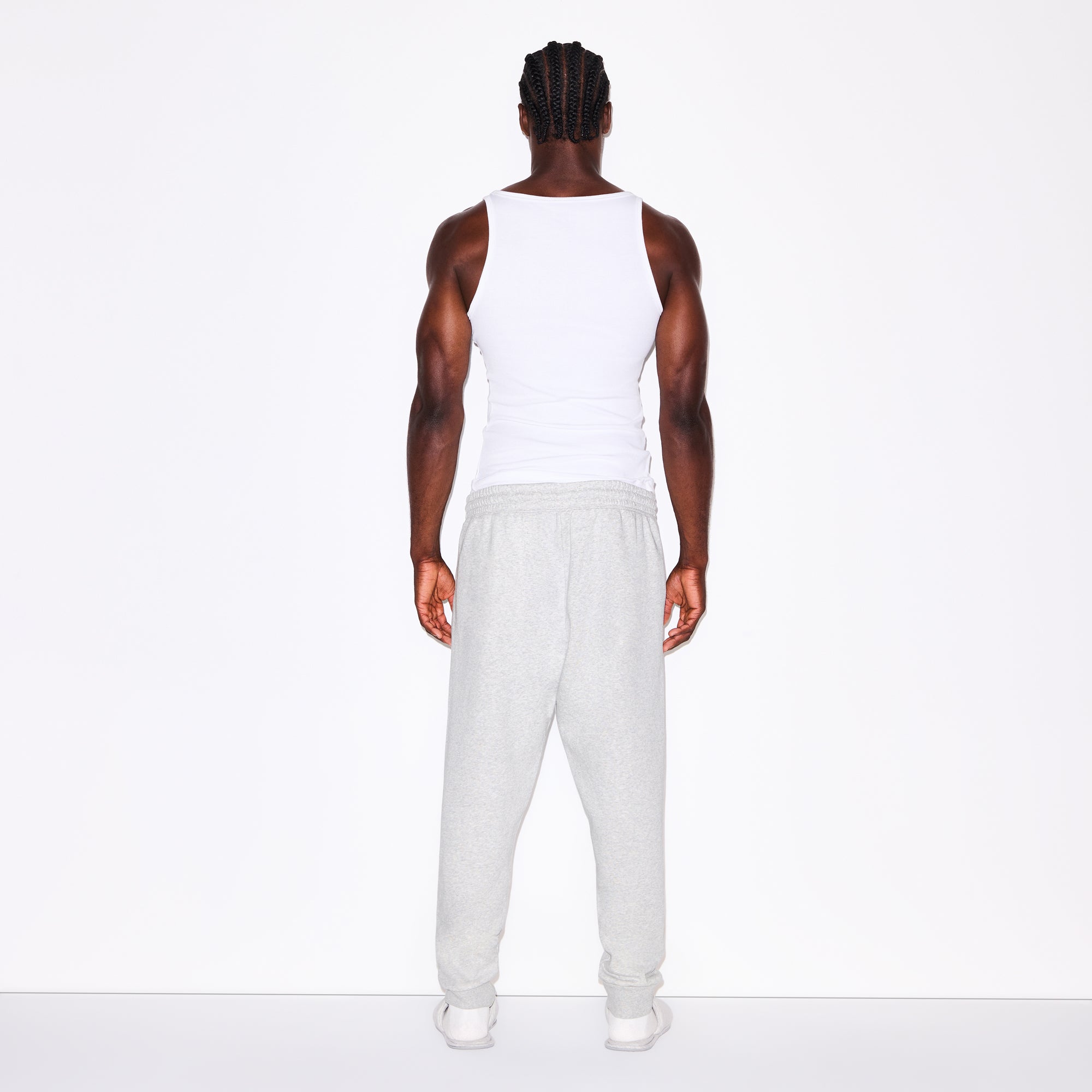FLEECE LOUNGE MENS TAPERED JOGGER | LIGHT HEATHER GREY