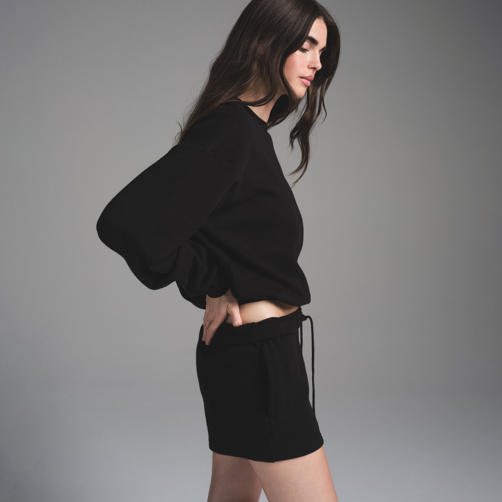 COTTON FLEECE SHORT | ONYX