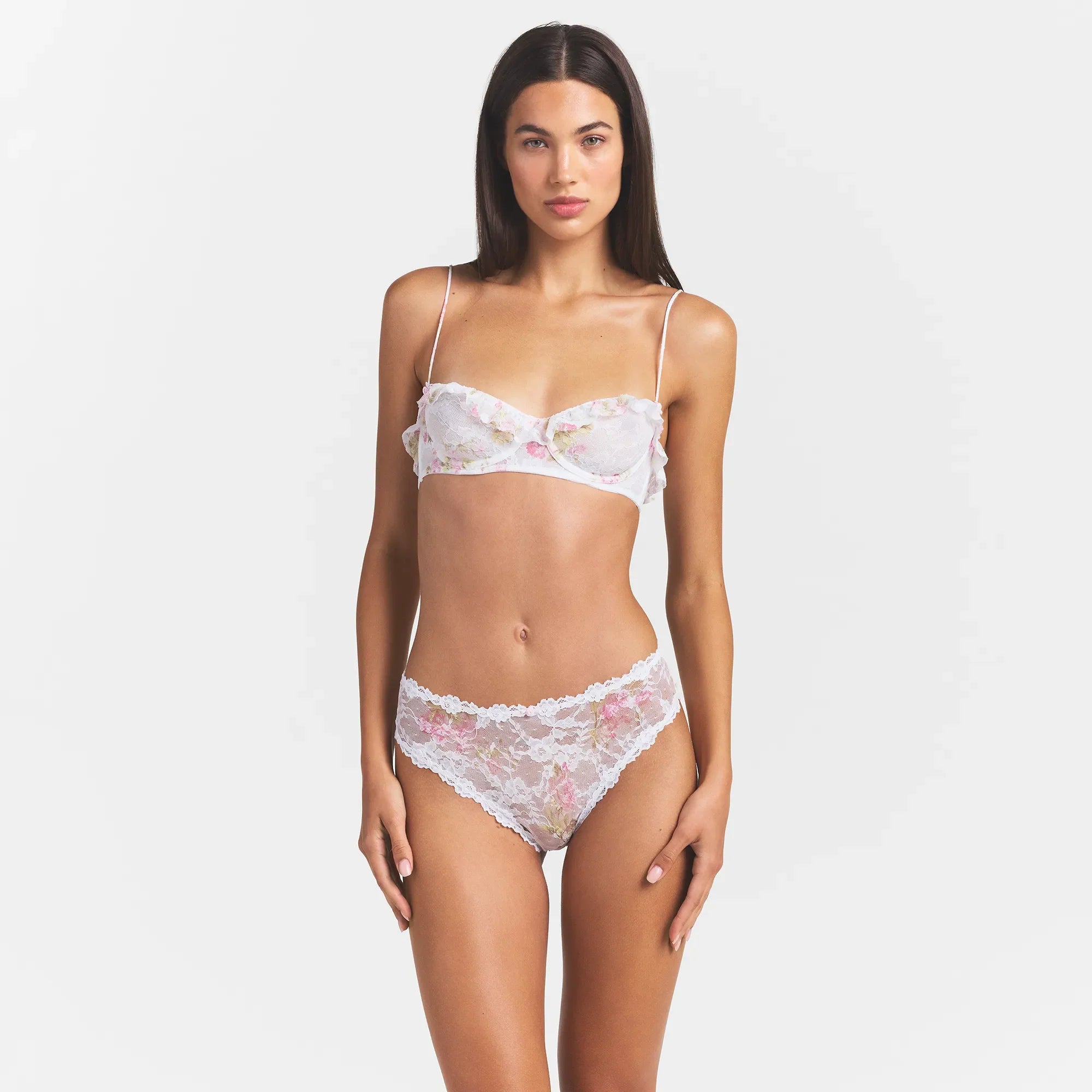 STRETCH LACE BRIEF | SNOW VINTAGE FLORAL PRINT