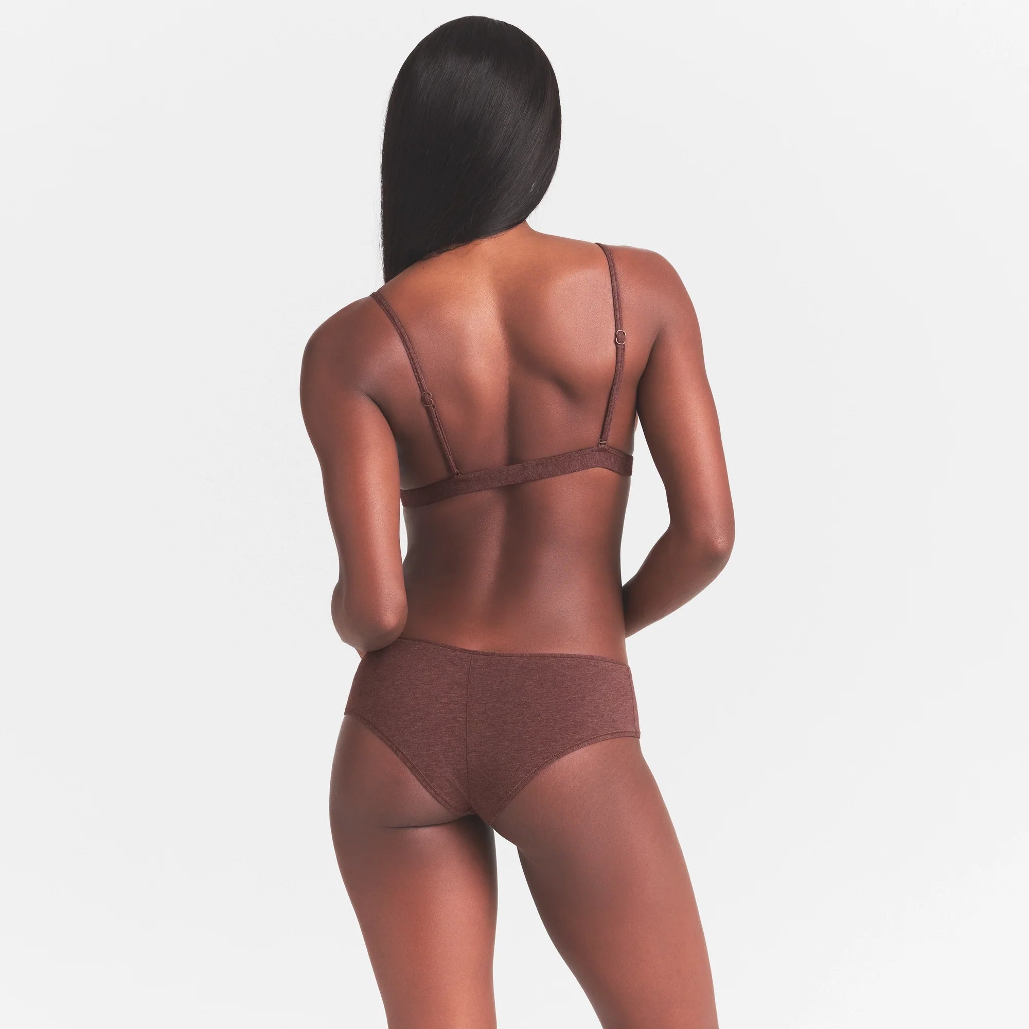 EVERYDAY COTTON TRIANGLE BRALETTE | COCOA HEATHER