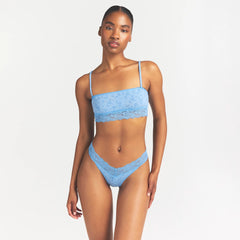 LIGHTWEIGHT COTTON STRAIGHT NECK BRALETTE | SURF DAINTY FLORAL PRINT