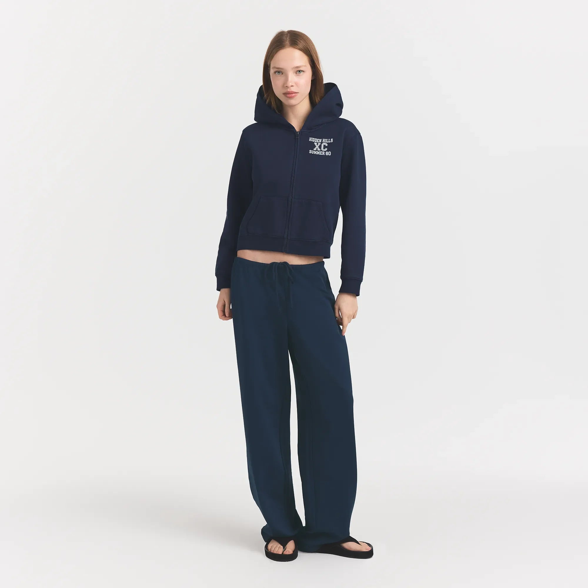 HEAVYWEIGHT CREPE STRAIGHT LEG PANT | NAVY