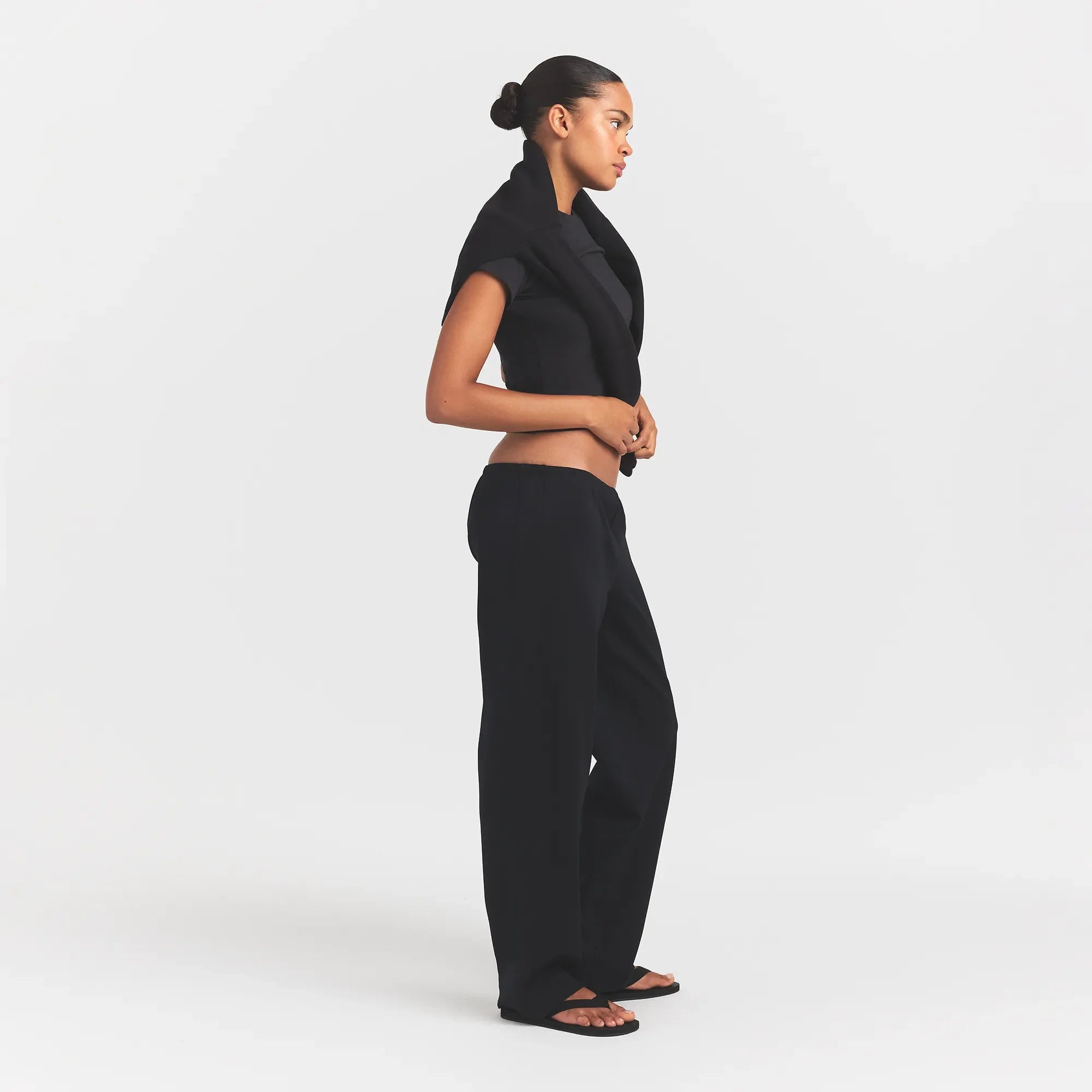 HEAVYWEIGHT CREPE STRAIGHT LEG PANT | OBSIDIAN