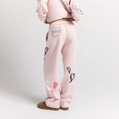 COTTON FLEECE CLASSIC STRAIGHT LEG PANT | BARELY PINK ANGEL SKETCH