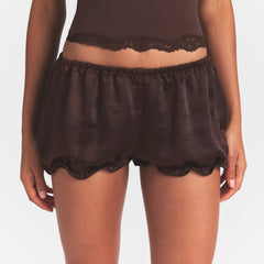 LIGHTWEIGHT SATIN BLOOMER SHORT | ESPRESSO