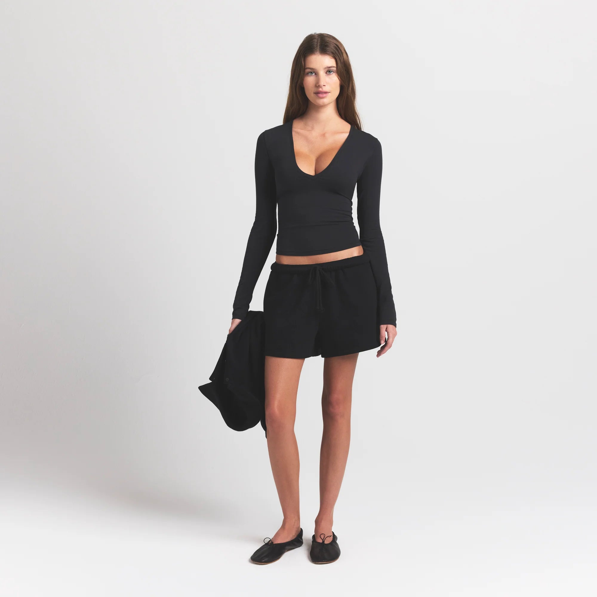 COTTON FLEECE CLASSIC SHORT | ONYX