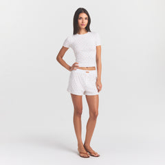 COTTON RIB LOOSE BOXER | OCHRE HORSESHOE PRINT
