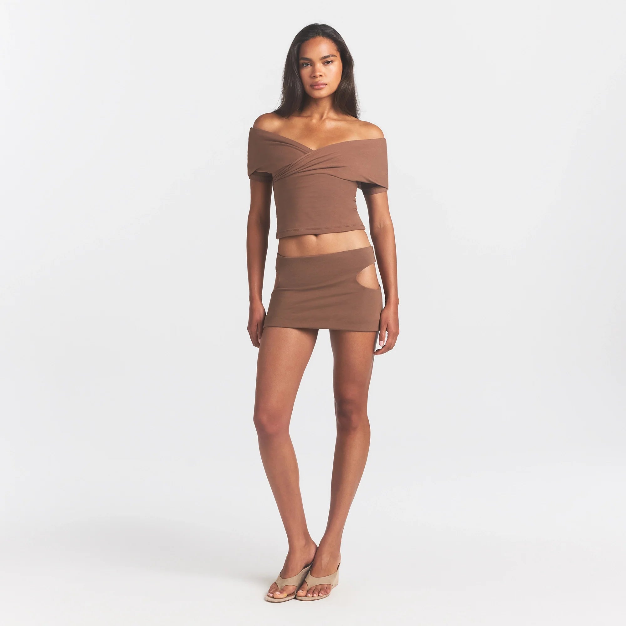 COTTON JERSEY CUT OUT MINI SKIRT | JASPER