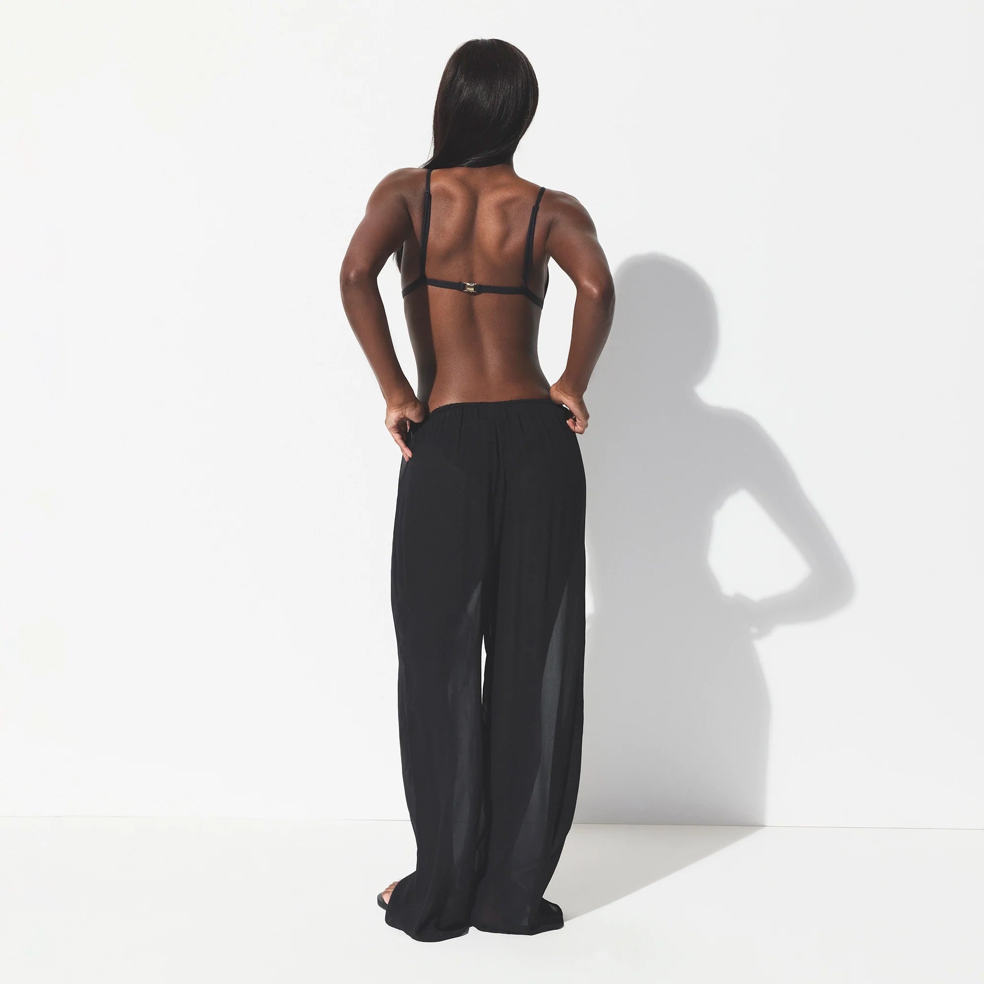 SWIM COVER-UPS SHEER PANT | OBSIDIAN