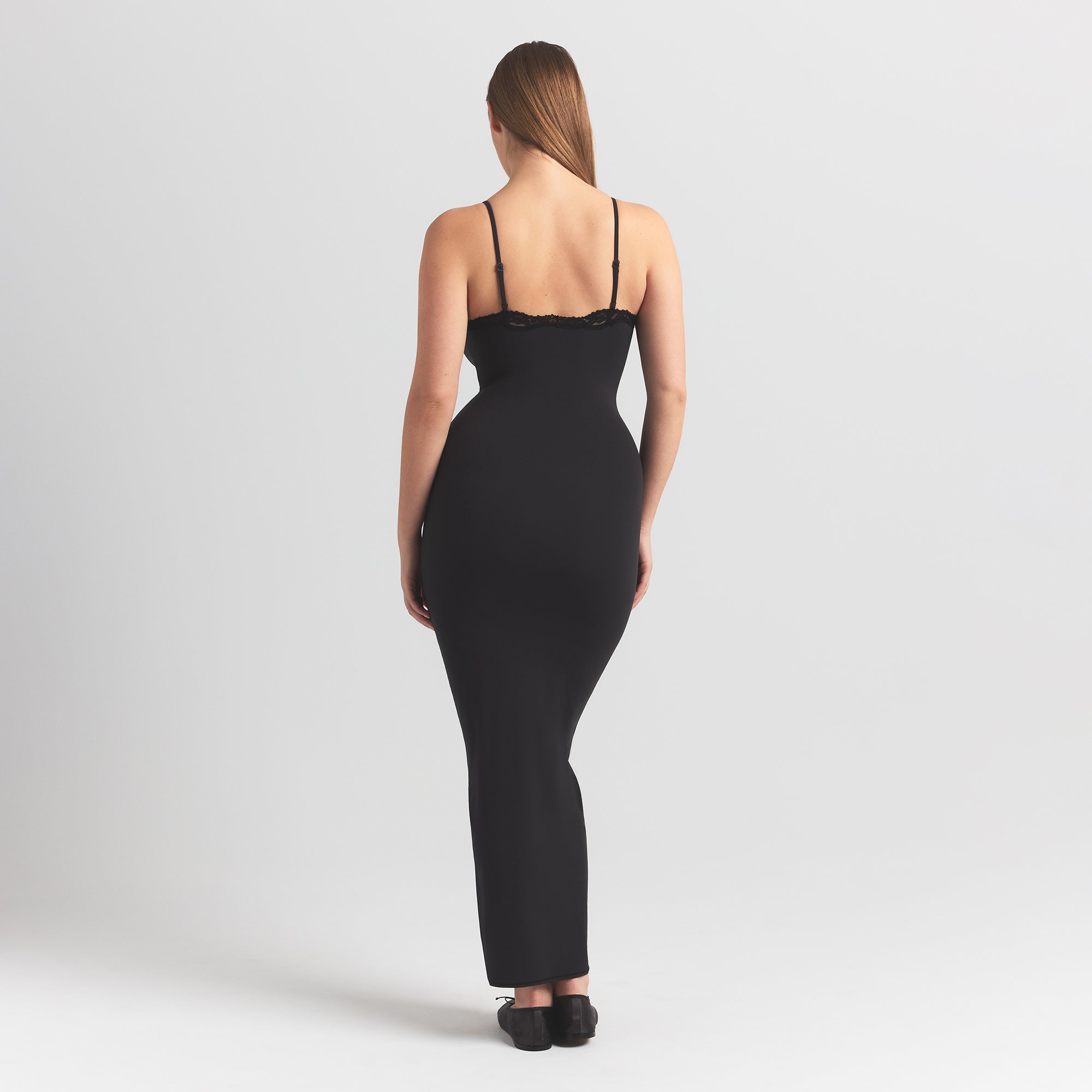 FITS EVERYBODY LACE LONG SLIP DRESS | ONYX