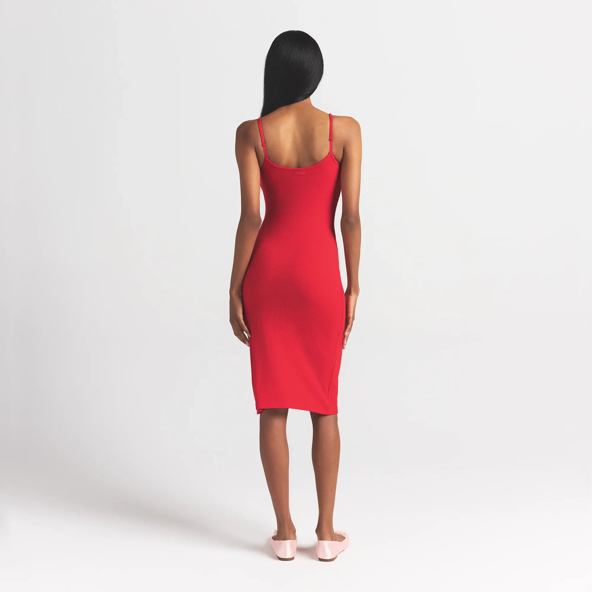 SOFT LOUNGE MIDI SLIP DRESS | CHERRY