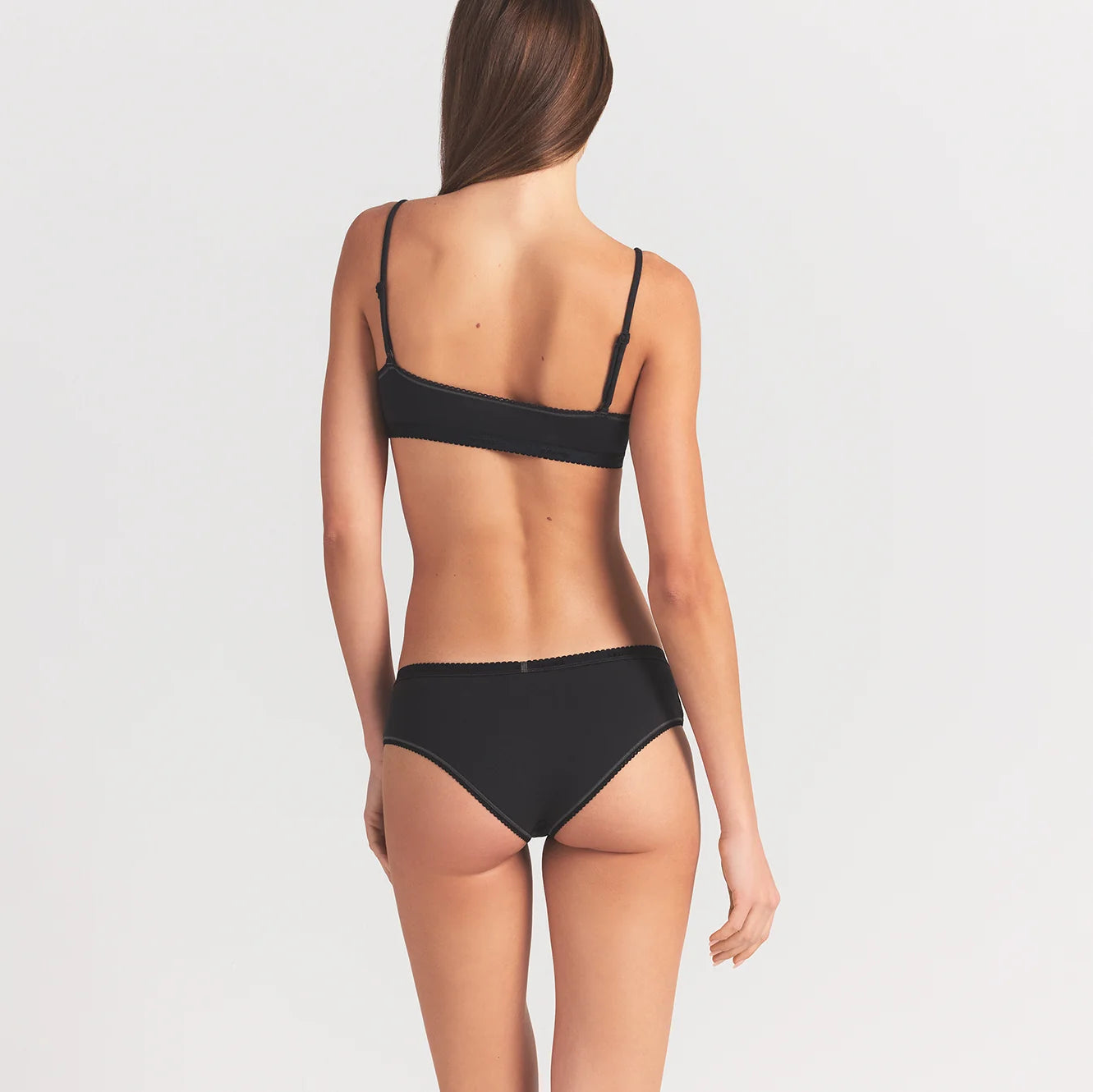 LIGHTWEIGHT COTTON LOGO PICOT HIPSTER | SOOT