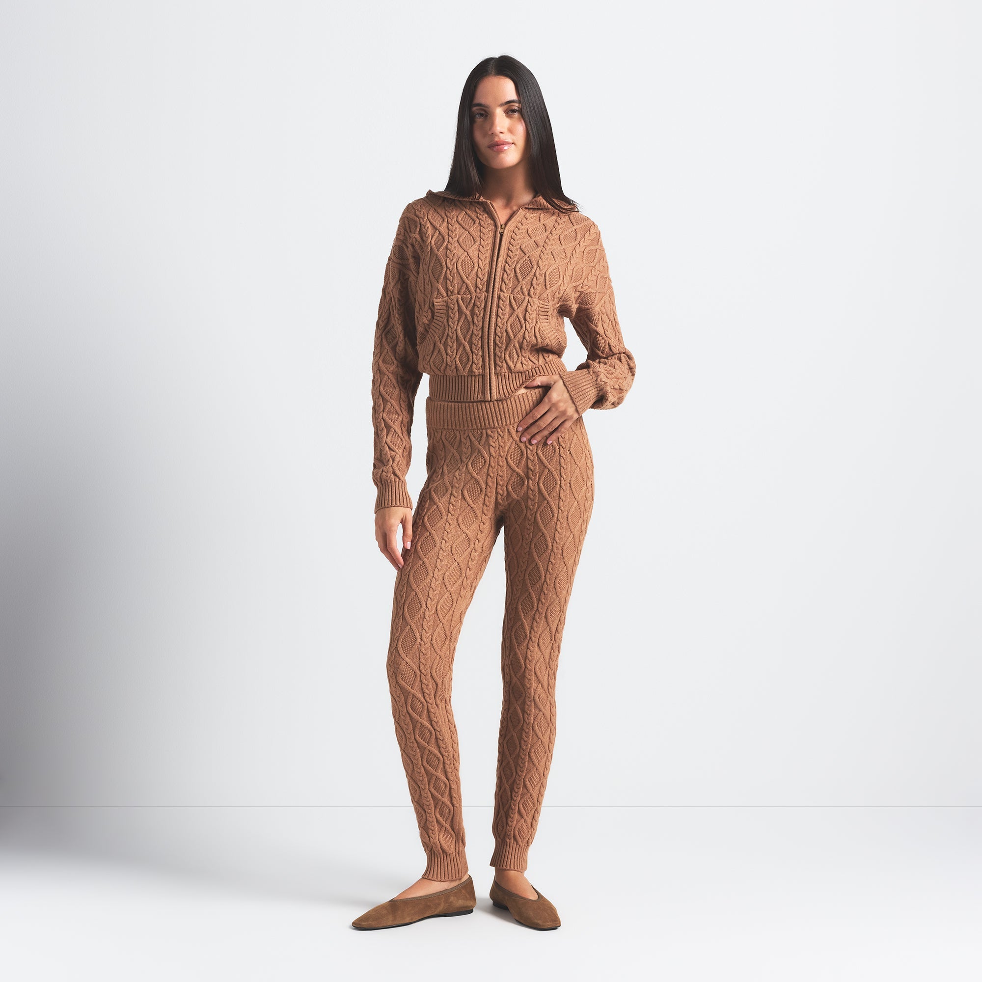 SWEATER KNITS CABLEKNIT LEGGING | DARK HONEY