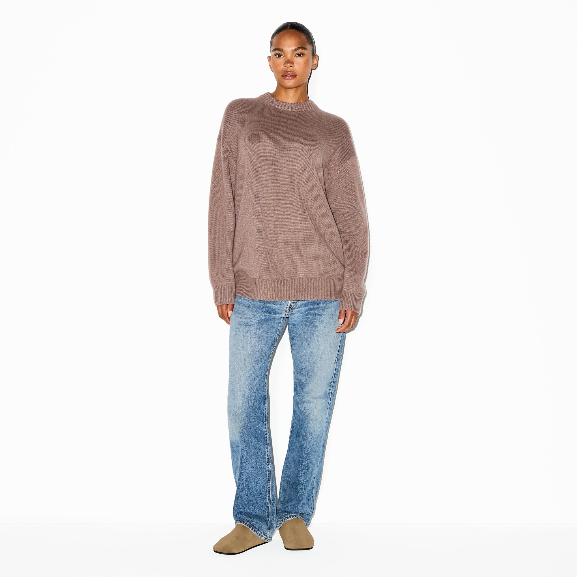 CASHMERE OVERSIZED SWEATER | UMBER