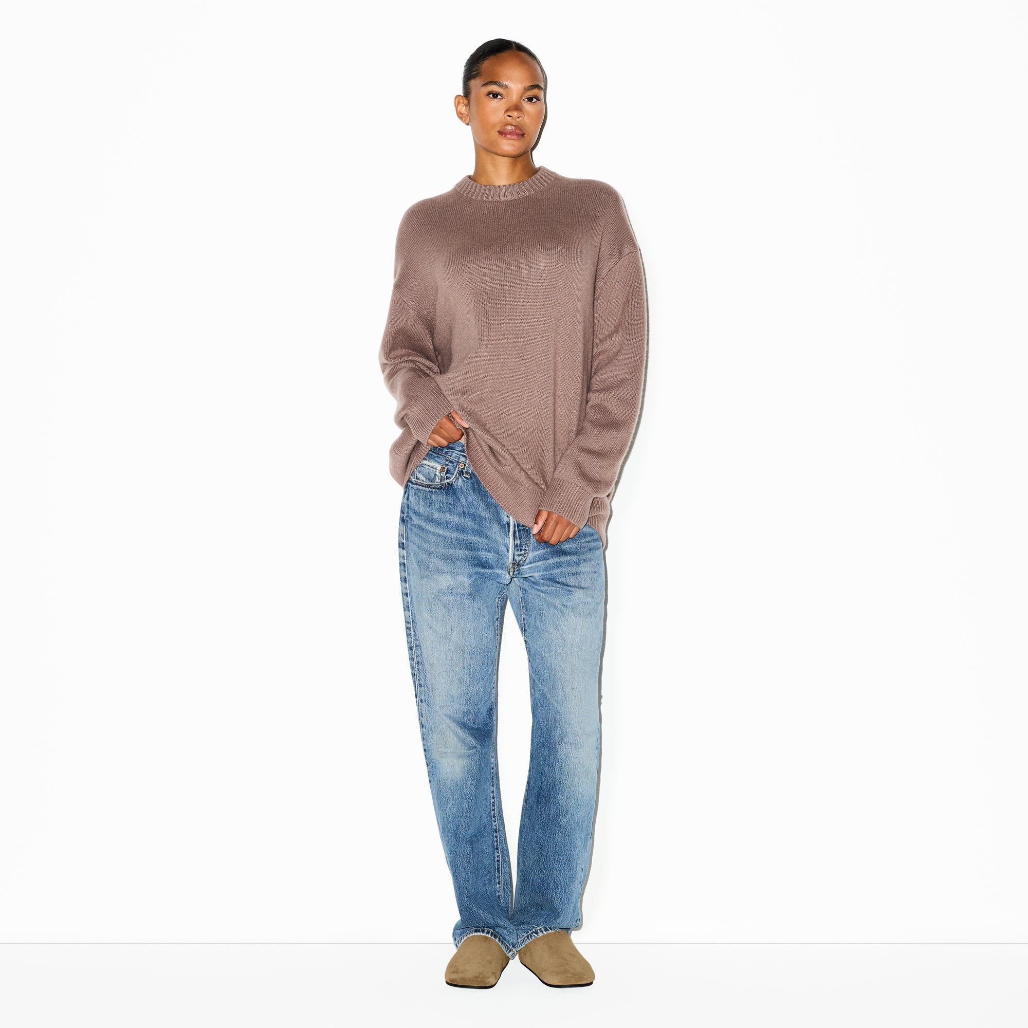 CASHMERE OVERSIZED SWEATER | UMBER