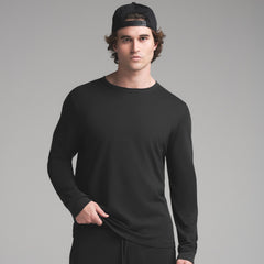 SKIMS COTTON MENS CLASSIC LONG SLEEVE T-SHIRT | ONYX