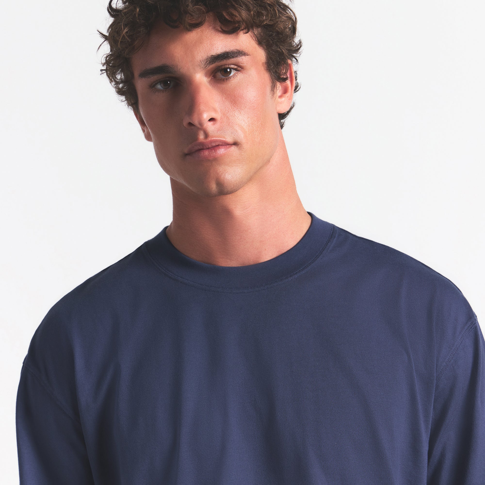HEAVYWEIGHT COTTON MENS RELAXED LONG SLEEVE T-SHIRT | DAMSON
