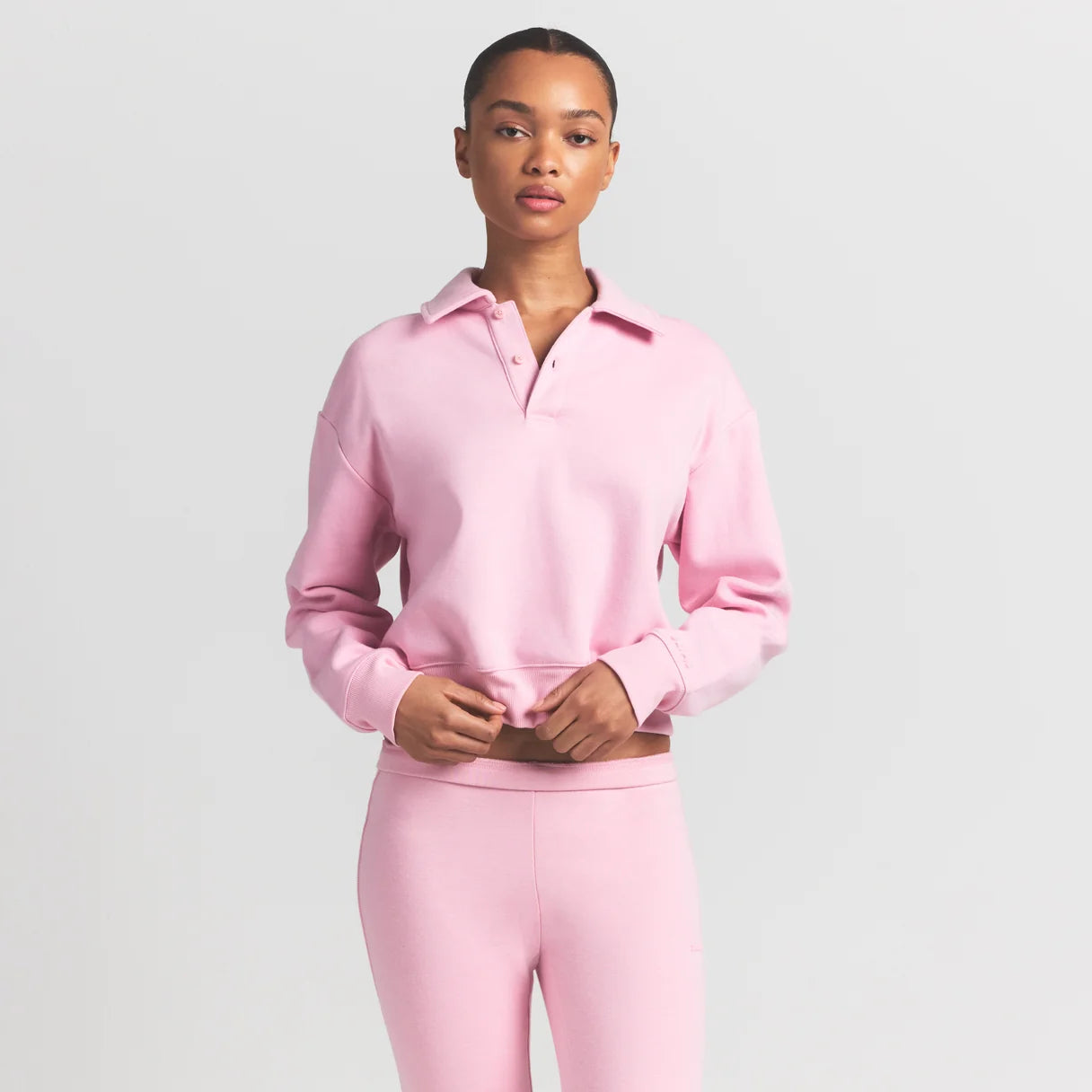 COTTON FLEECE POLO SWEATSHIRT | HALITE
