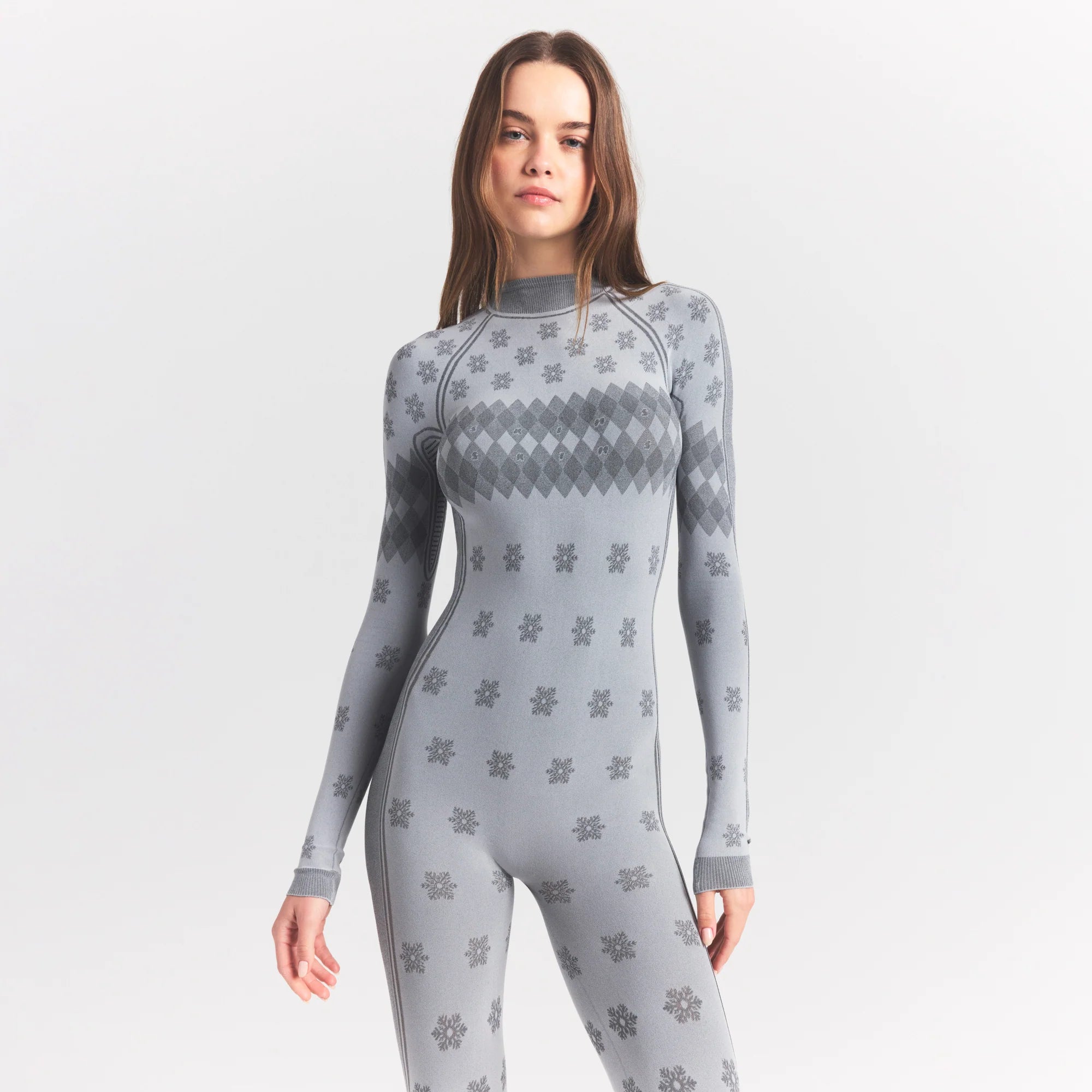 SKIMS FIRST LAYERS TURTLENECK CATSUIT | MIRROR WINTER FAIR ISLE