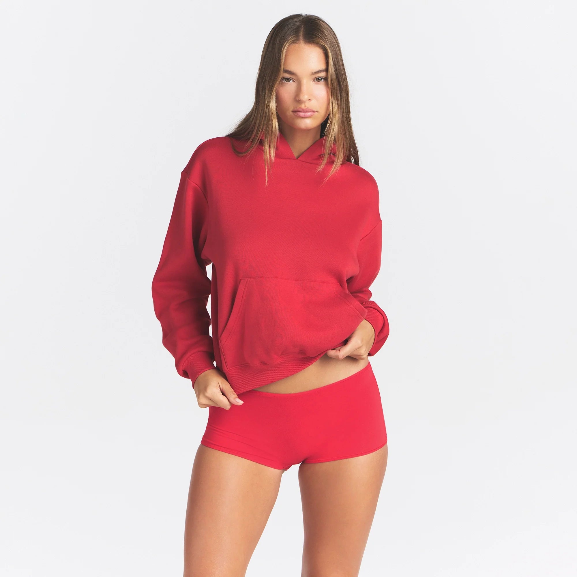 COTTON FLEECE CLASSIC HOODIE | WASHED RED