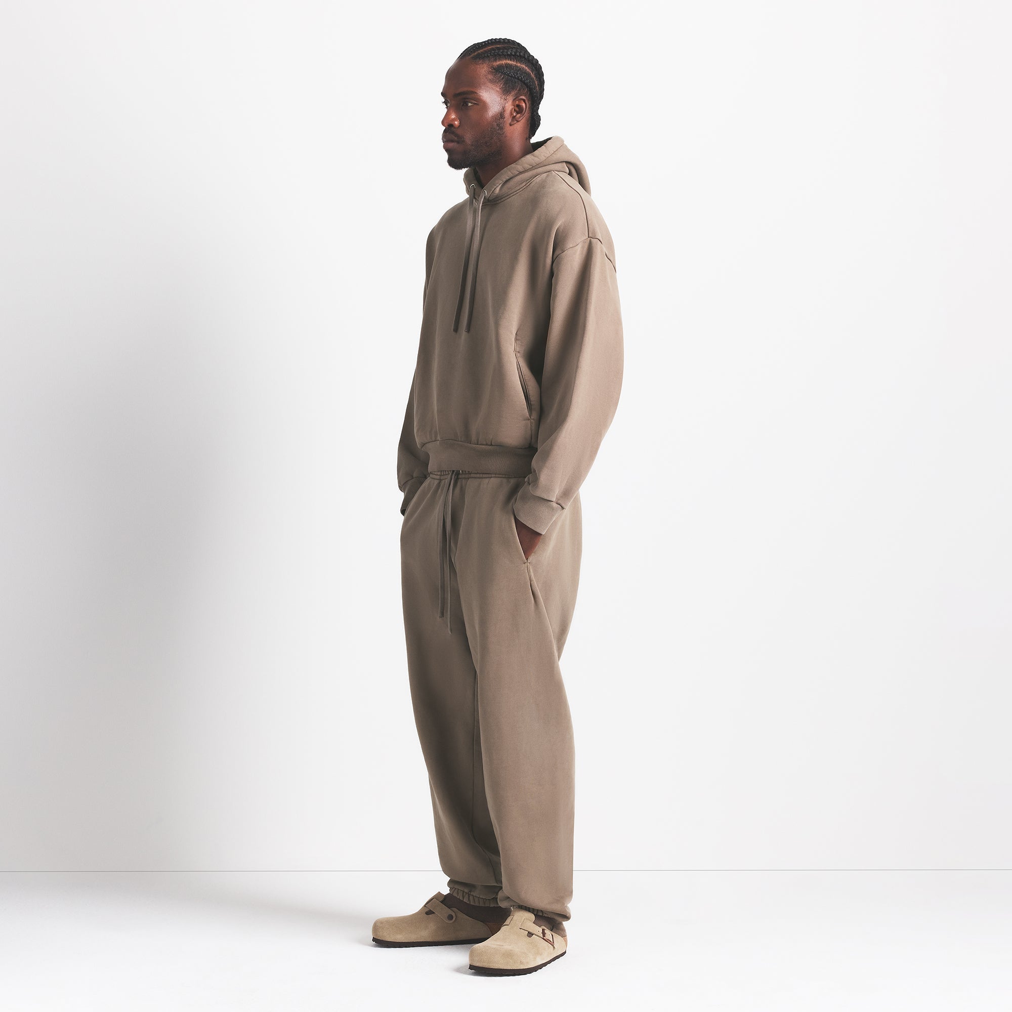 HEAVYWEIGHT FLEECE MENS HOODIE | TRUFFLE