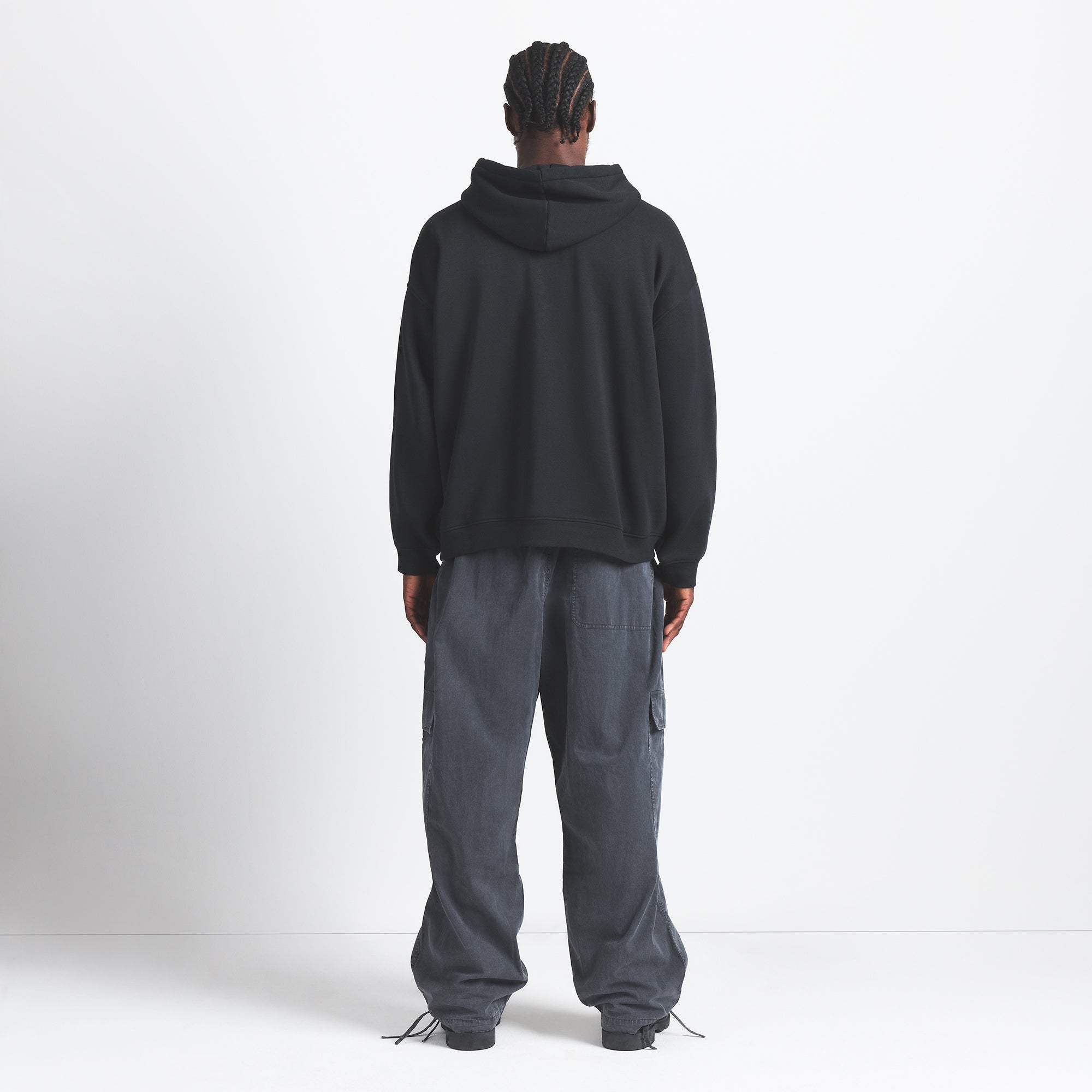FLEECE LOUNGE MENS RELAXED HOODIE | WASHED ONYX