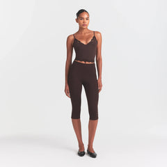 THE ESSENTIAL COLLECTION HIGH-WAISTED CAPRI | ESPRESSO