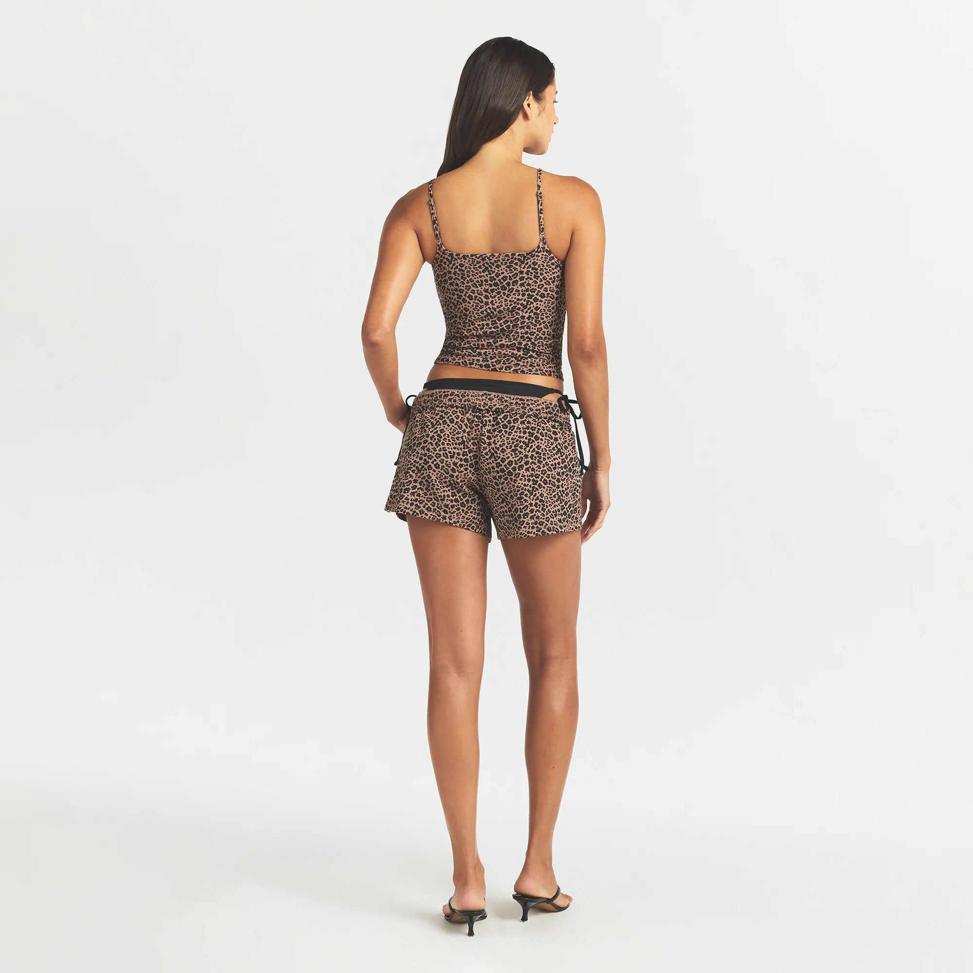 COTTON JERSEY LOOSE SHORT | SIENNA NATURAL LEOPARD