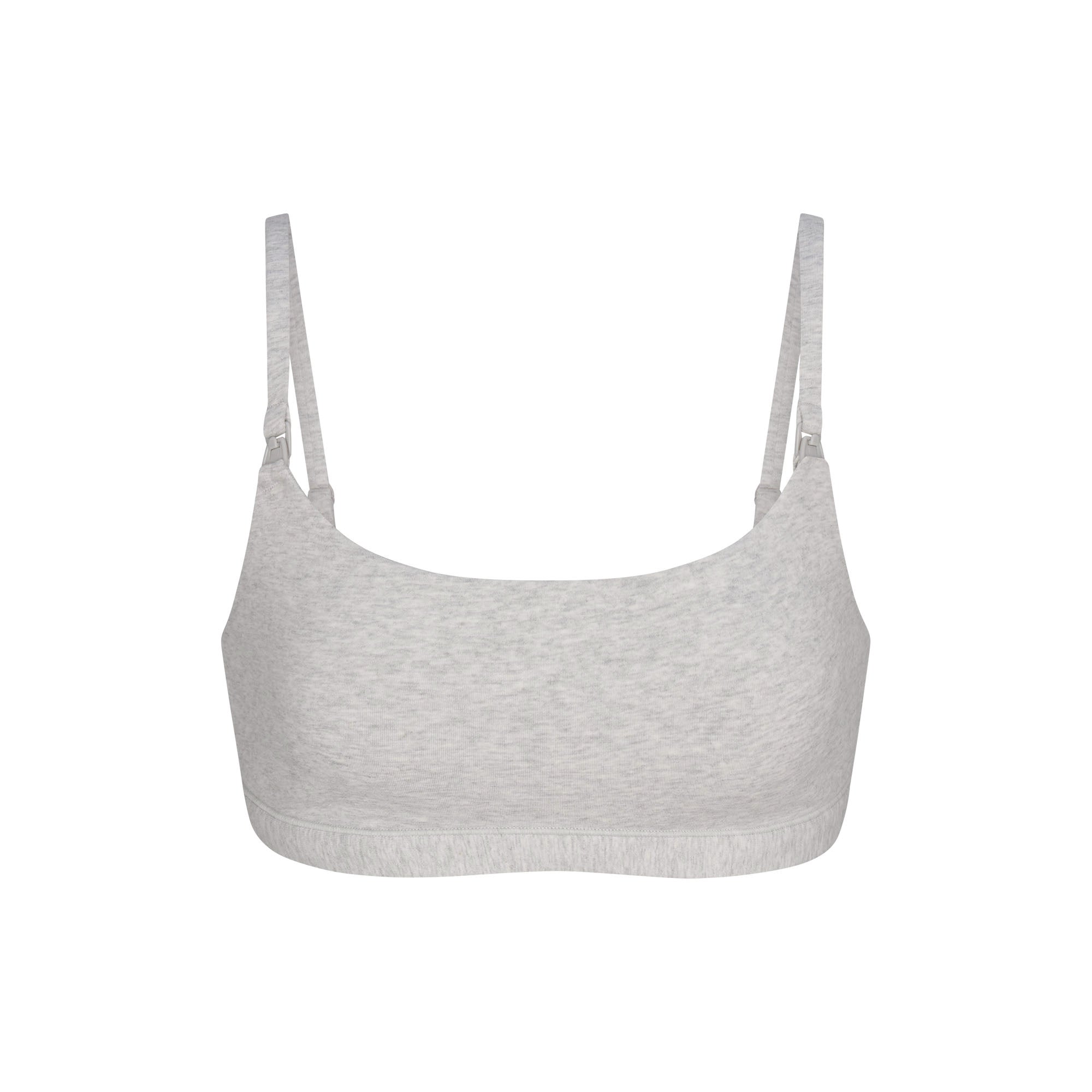 COTTON JERSEY MATERNITY NURSING SCOOP BRALETTE 2-PACK | LIGHT HEATHER GREY
