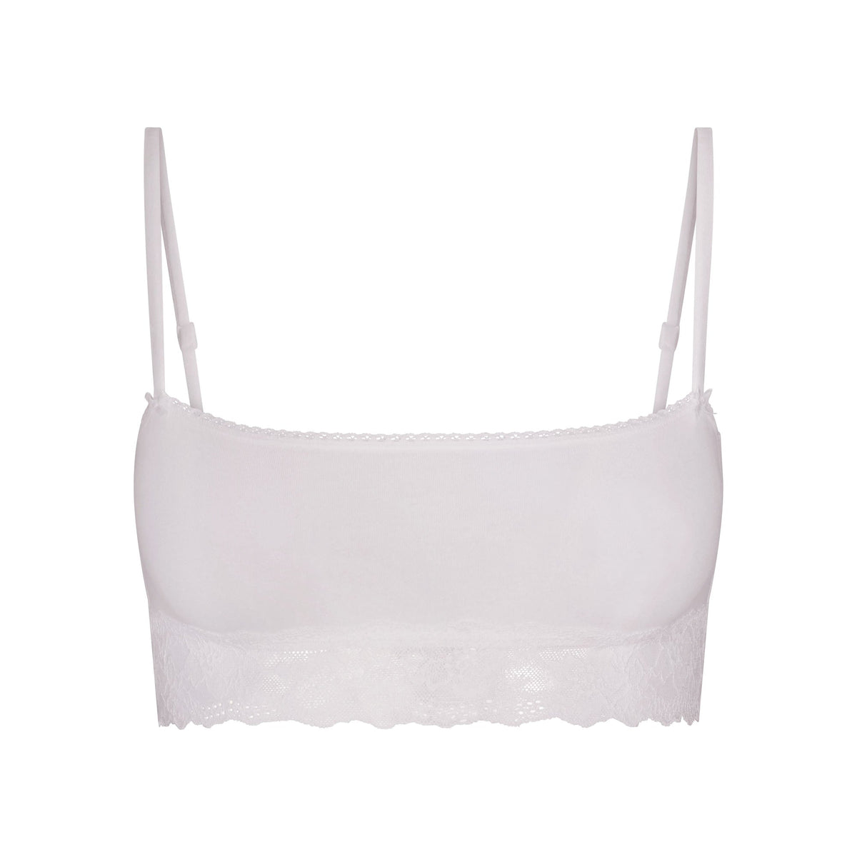 LIGHTWEIGHT COTTON STRAIGHT NECK BRALETTE | SNOW