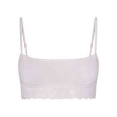 LIGHTWEIGHT COTTON STRAIGHT NECK BRALETTE | SNOW