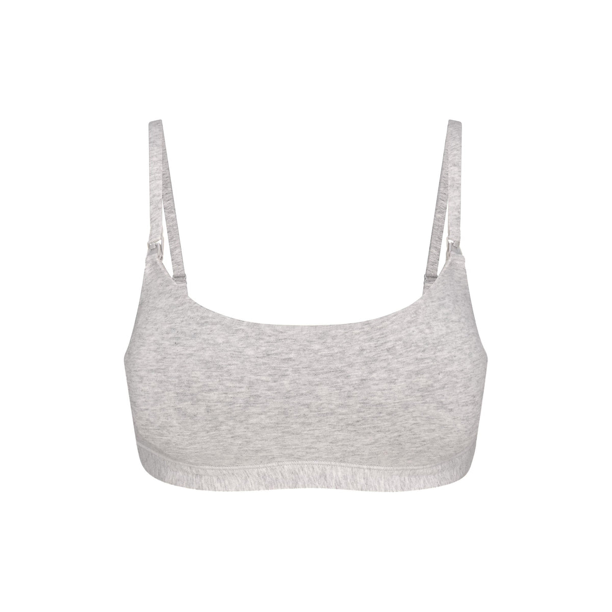 COTTON JERSEY MATERNITY NURSING SCOOP BRALETTE | LIGHT HEATHER GREY