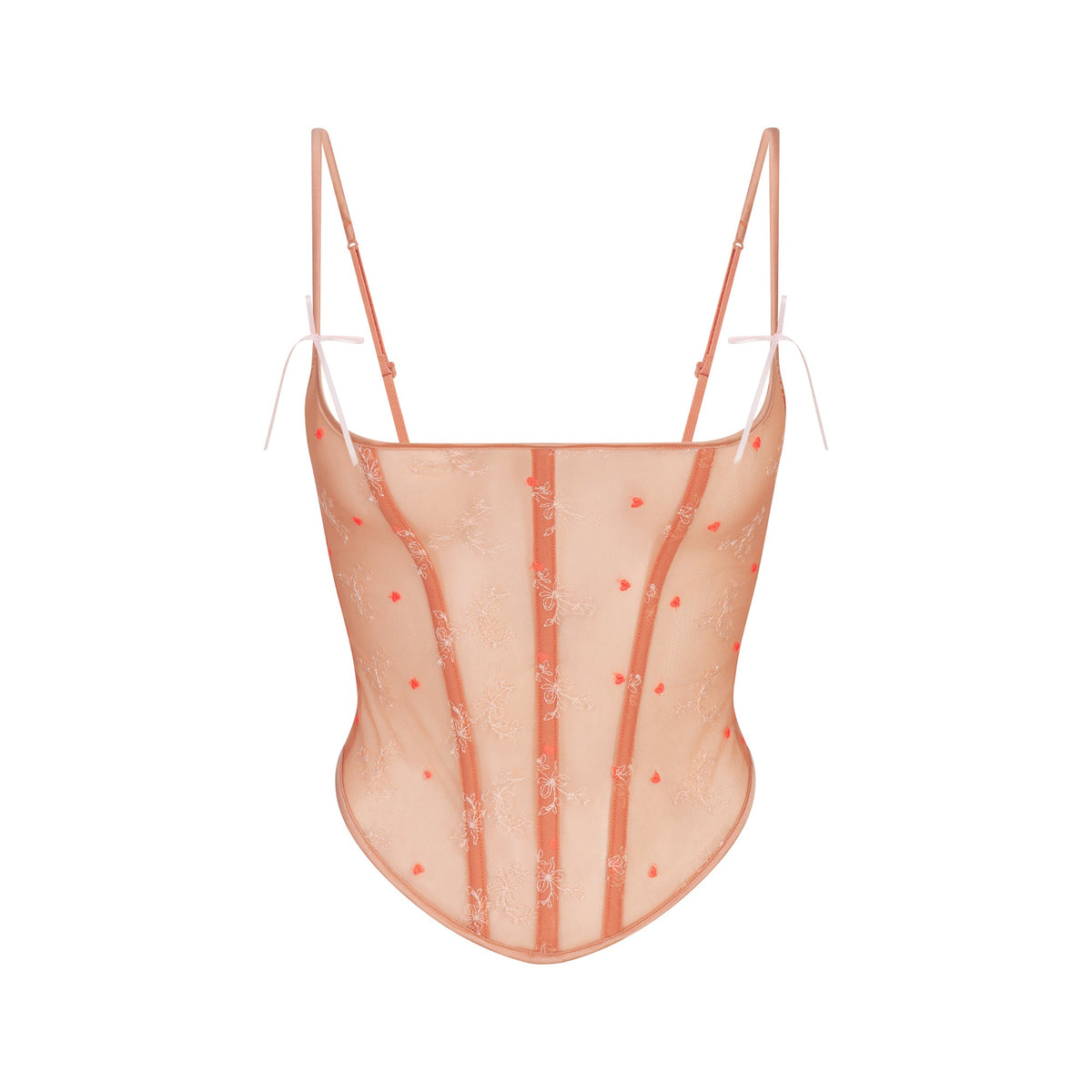 EMBROIDERED TULLE CORSET | GUAVA HEART TULLE