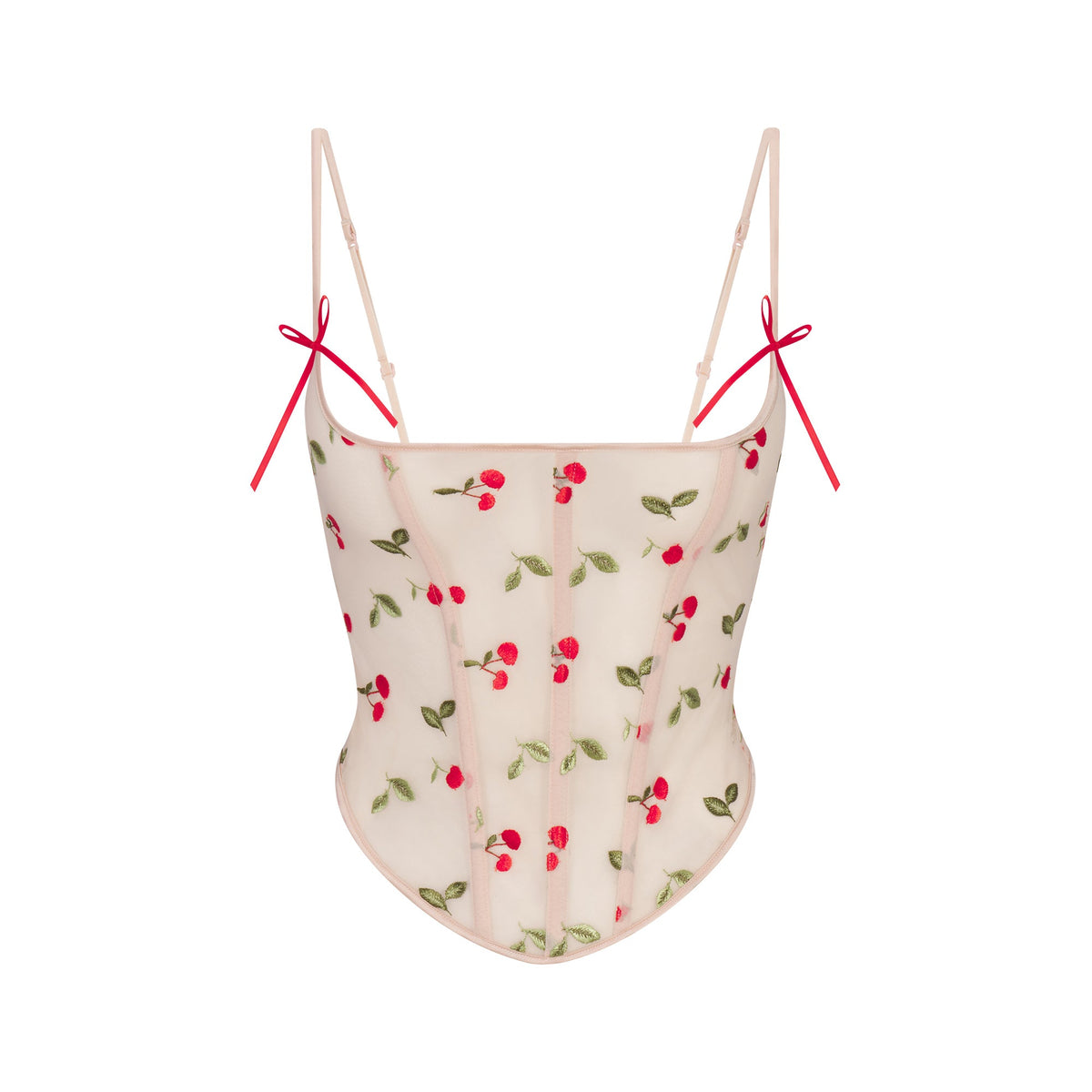 EMBROIDERED TULLE CORSET | PRIMROSE CHERRY TULLE