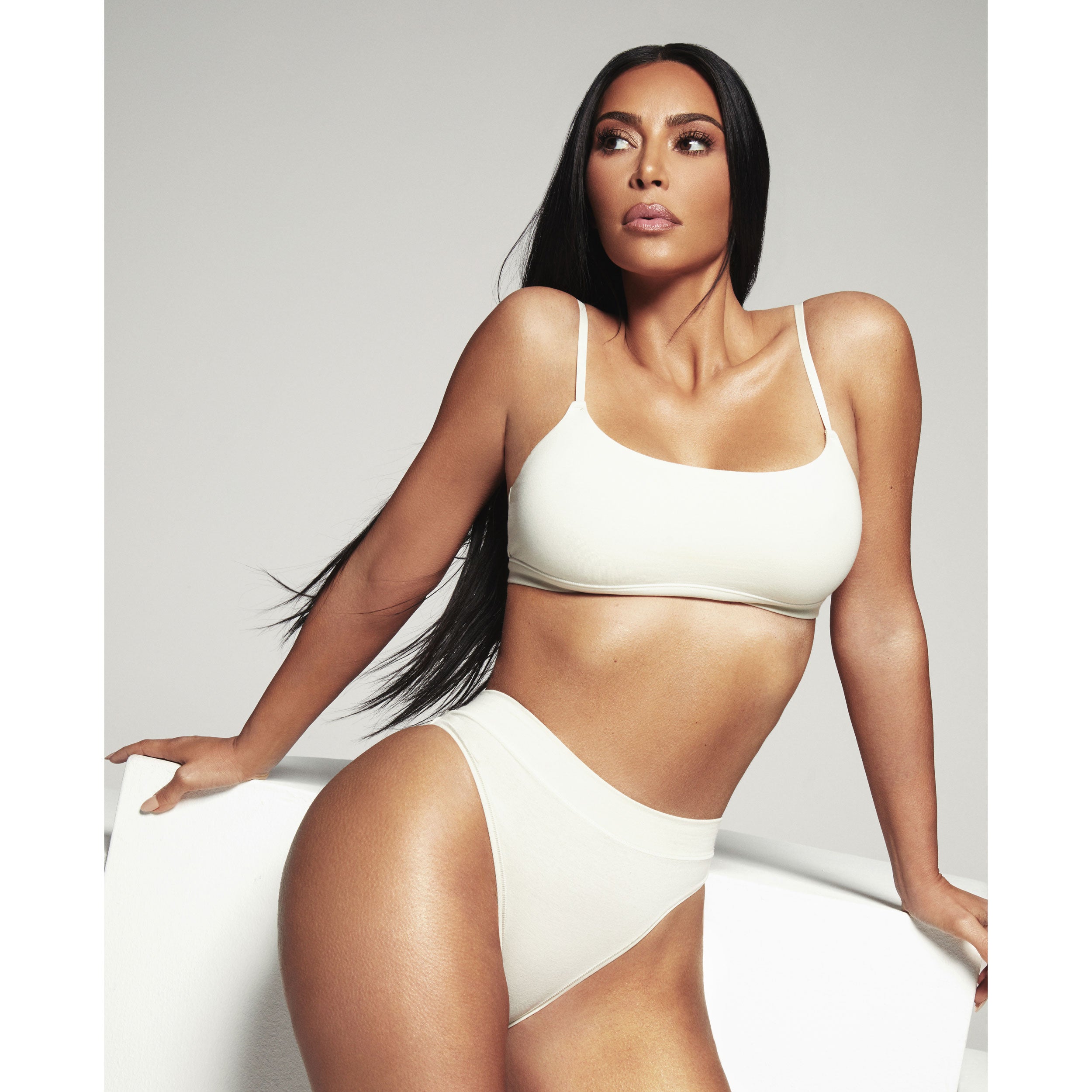 COTTON JERSEY SCOOP BRALETTE | BONE