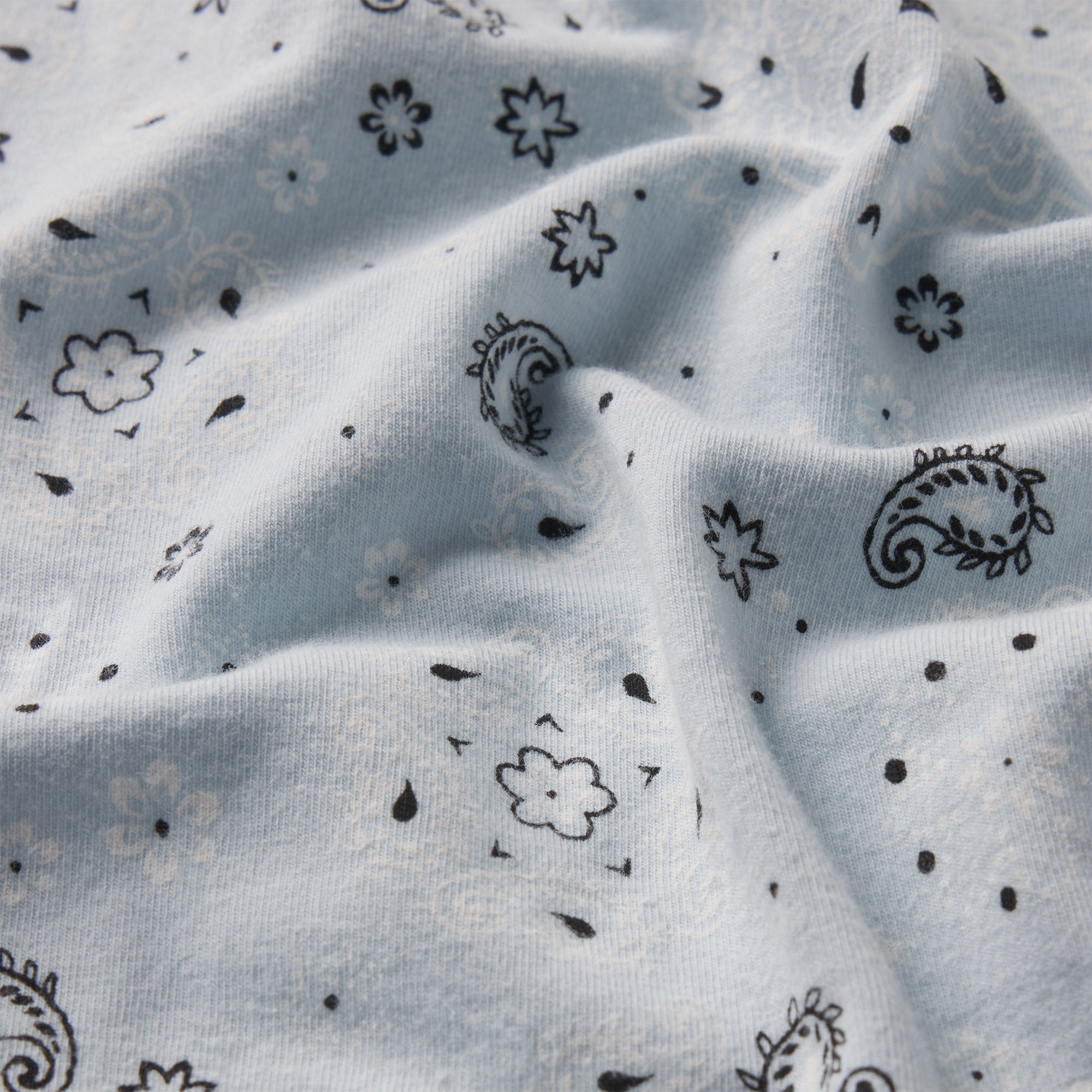 COTTON JERSEY LOOSE SHORT | POWDER BLUE BANDANA