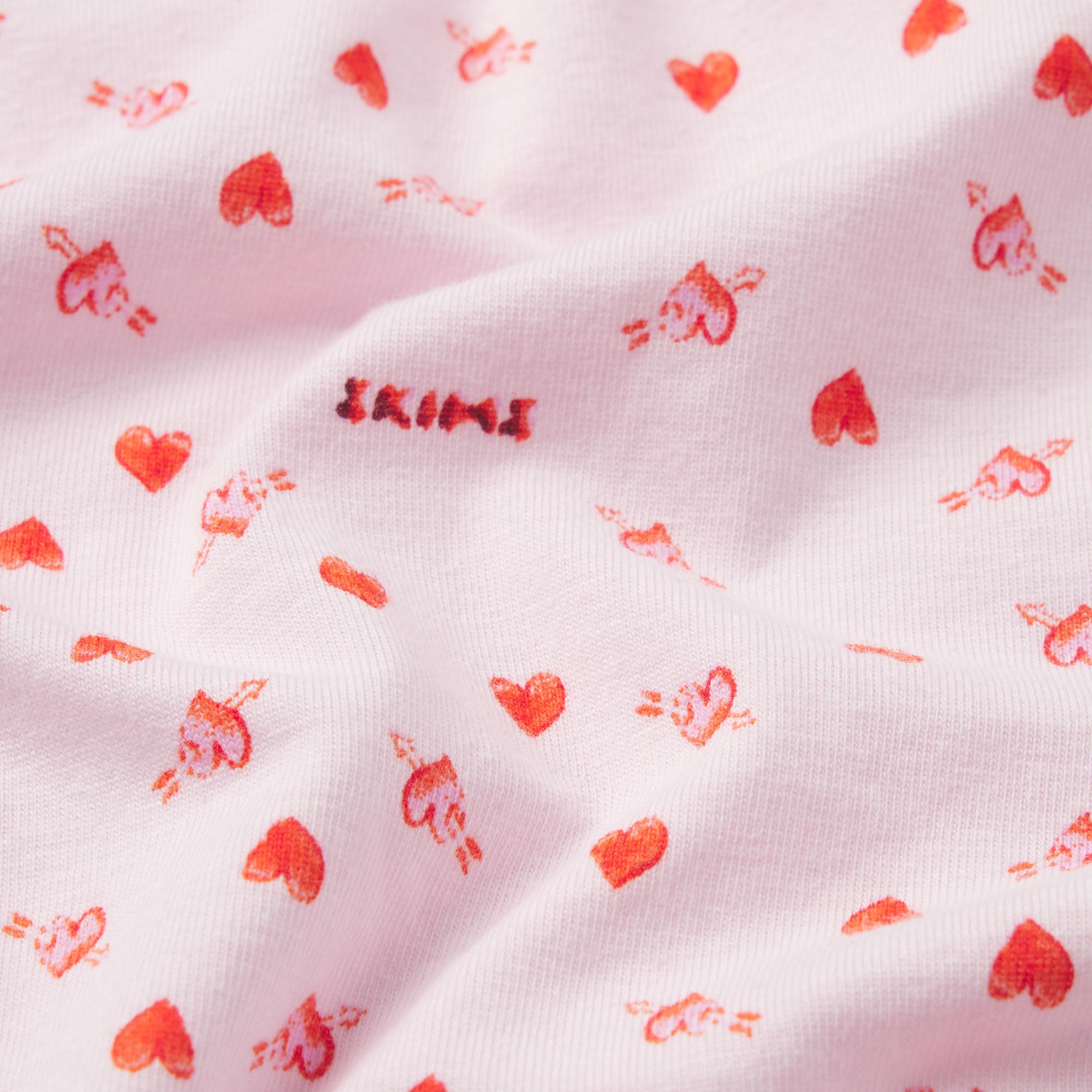 LIGHTWEIGHT COTTON LOGO PICOT THONG | BABY PINK ARROWED HEARTS