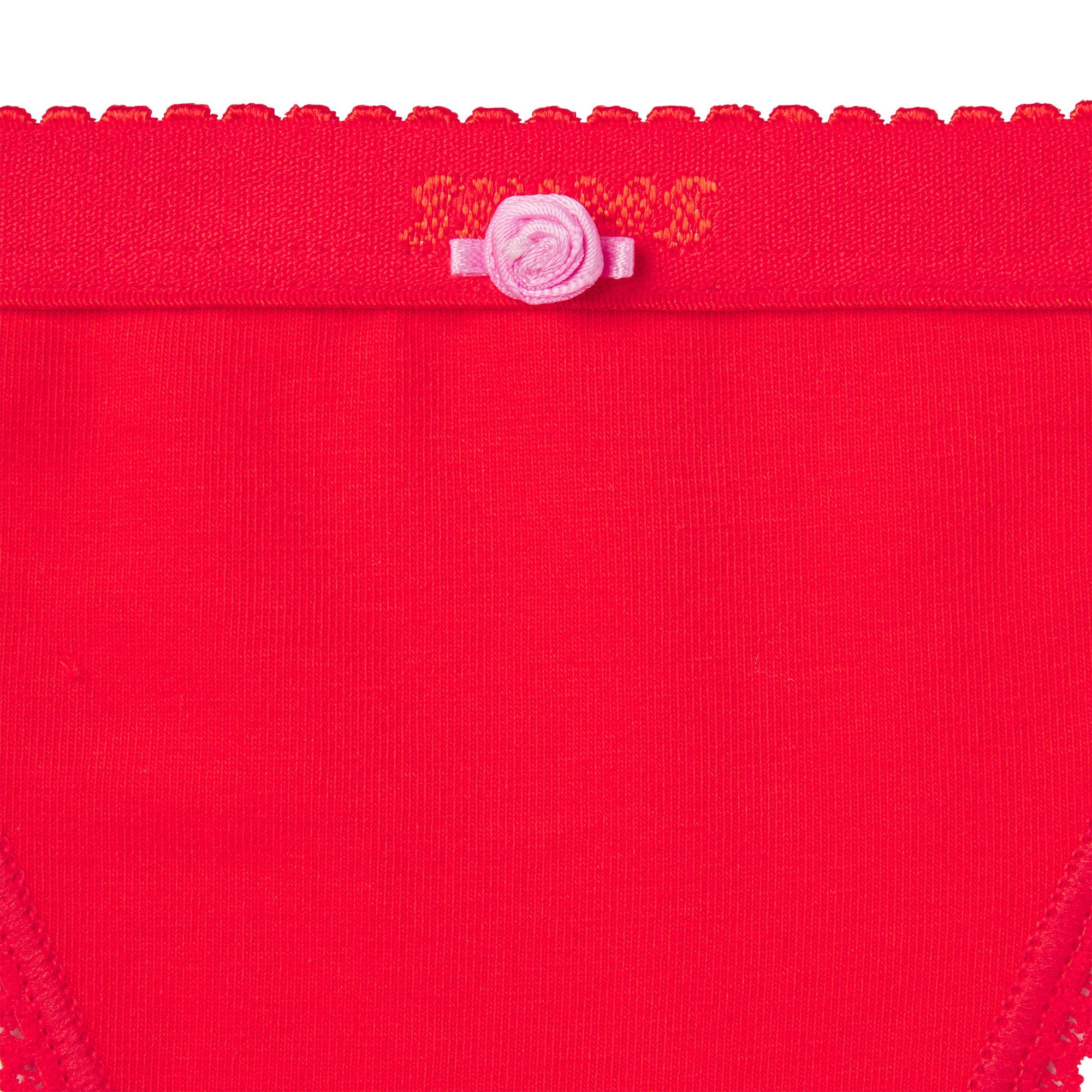 LIGHTWEIGHT COTTON LOGO PICOT THONG | RUBY TONAL