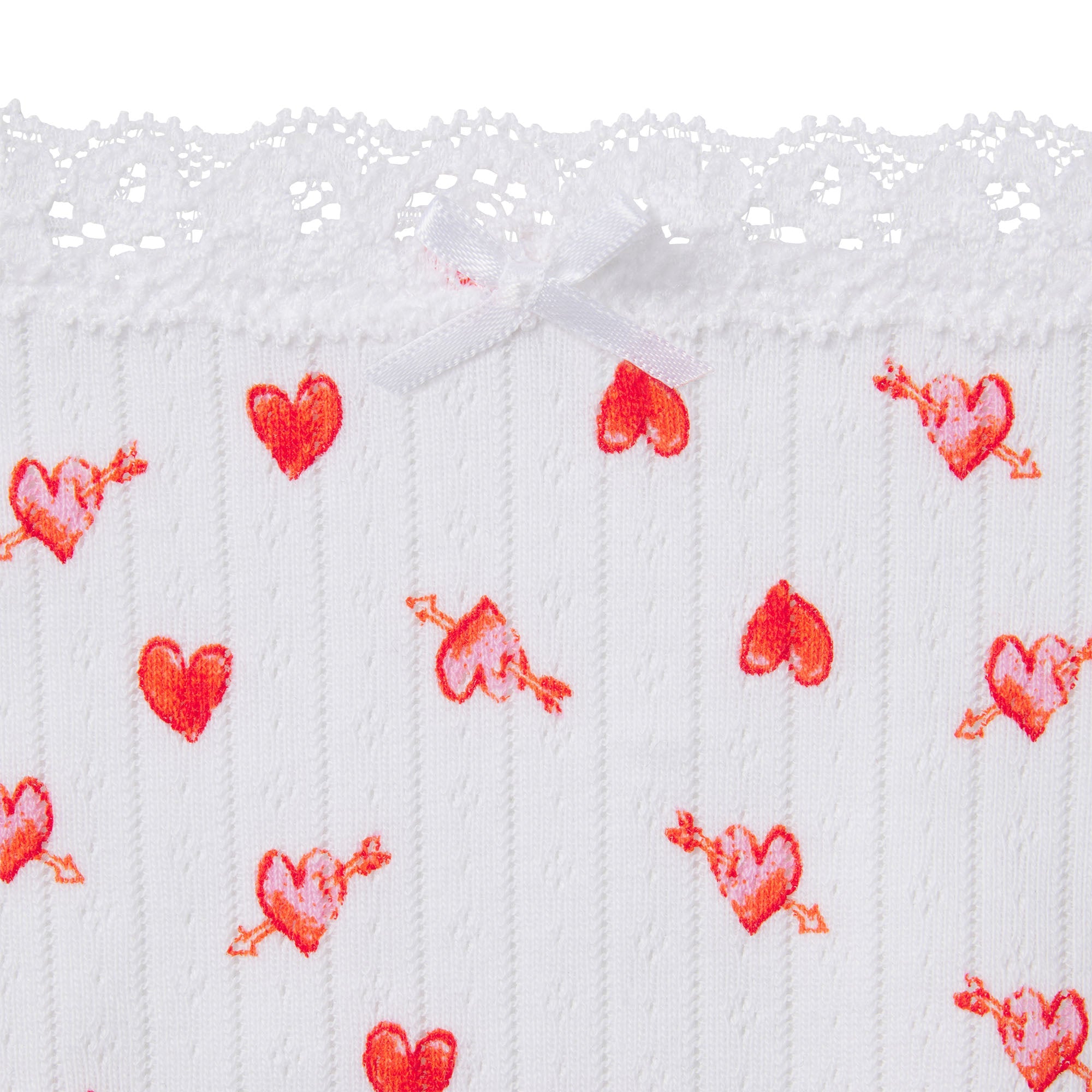 LIGHTWEIGHT COTTON POINTELLE LACE BRIEF | SNOW ARROWED HEARTS