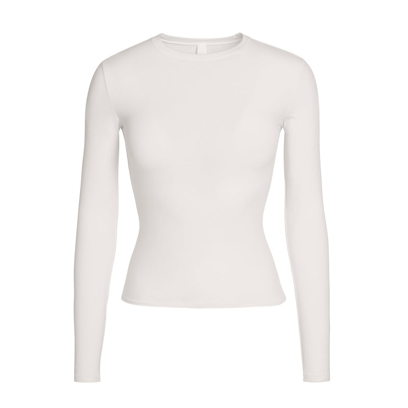 COTTON JERSEY LONG SLEEVE T-SHIRT | MARBLE