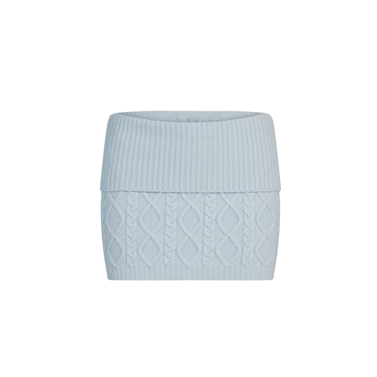 SWEATER KNITS CABLE KNIT MINI SKIRT | ZEN BLUE