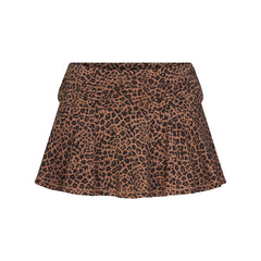 COTTON JERSEY FOLDOVER MINI SKORT | SIENNA NATURAL LEOPARD