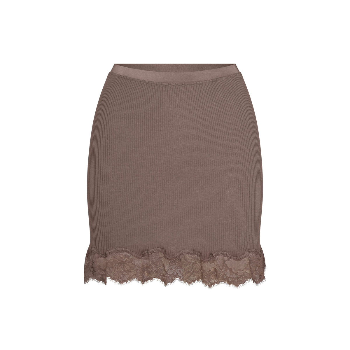 RIB KNIT LACE MINI SKIRT | AMETHYST