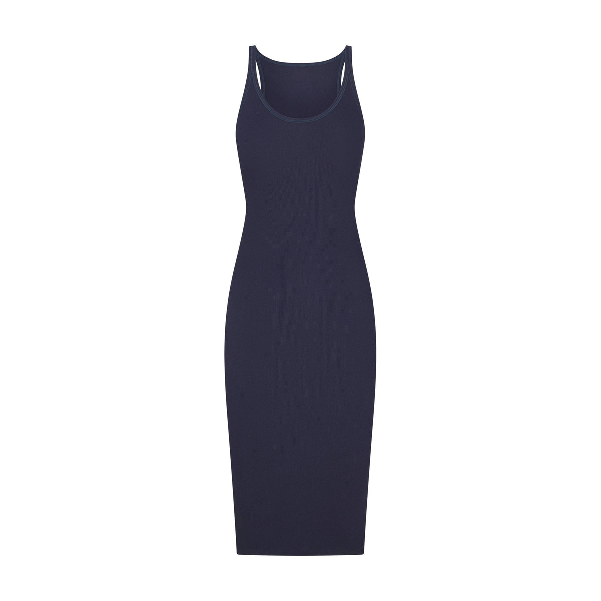 COTTON RIB TANK MIDI DRESS | NAVY