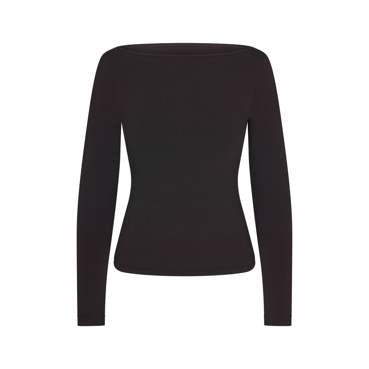 COTTON JERSEY LONG SLEEVE BOATNECK TOP | SOOT