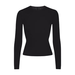 FEATHERWEIGHT CASHMERE LONG SLEEVE TOP | ONYX